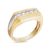 Thumbnail Image 2 of Men's 5/8 CT. T.W. Diamond Graduated Eleven Stone Wedding Band in 10K Gold