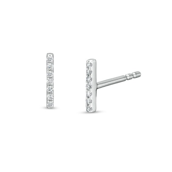 1/20 CT. T.w. Diamond Bar Stud Earrings in 10K White Gold