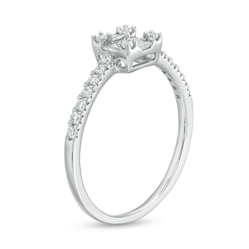 Main Image 3 of 1/3 CT. T.W. Composite Square Diamond Ring in 10K White Gold
