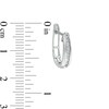 Thumbnail Image 3 of 1/8 CT. T.W. Baguette Diamond Hoop Earrings in 10K White Gold