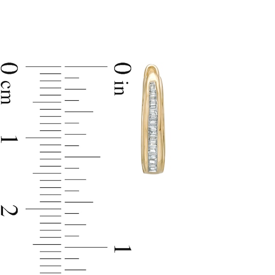 1/8 CT. T.w. Baguette Diamond Hoop Earrings in 10K Gold
