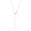 Thumbnail Image 3 of 1/8 CT. T.W. Diamond Crescent Moon Station Necklace in 10K Gold