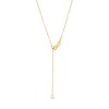 Thumbnail Image 2 of 1/8 CT. T.W. Diamond Crescent Moon Station Necklace in 10K Gold