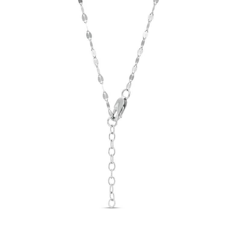 Main Image 3 of 1/4 CT. T.W. Diamond Flower Necklace in 10K White Gold