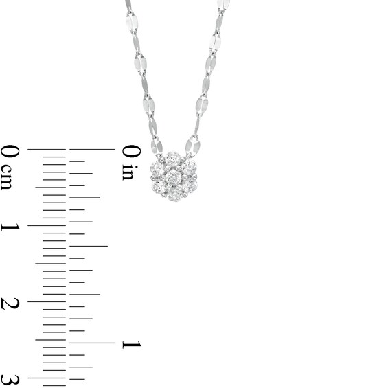 1/4 CT. T.w. Diamond Flower Necklace in 10K White Gold