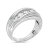 Thumbnail Image 2 of Men's 1 CT. T.W. Diamond Slanted Wedding Band in 10K White Gold