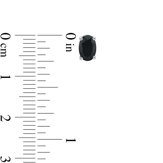 1 CT. T.w. Oval Black Enhanced Diamond Solitaire Stud Earrings in 10K White Gold