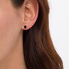 Thumbnail Image 2 of 1 CT. T.W. Oval Black Enhanced Diamond Solitaire Stud Earrings in 10K Gold