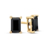 Thumbnail Image 1 of 1 CT. T.W. Emerald-Cut Black Enhanced Diamond Solitaire Stud Earrings in 10K Gold