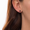 Thumbnail Image 2 of 1 CT. T.W. Emerald-Cut Black Enhanced Diamond Solitaire Stud Earrings in 10K Gold