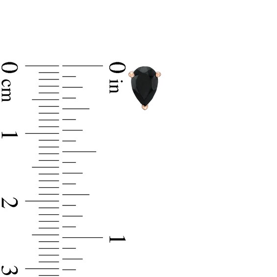 1 CT. T.w. Pear-Shaped Black Enhanced Diamond Solitaire Stud Earrings in 10K Rose Gold