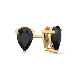 1 CT. T.W. Pear-Shaped Black Enhanced Diamond Solitaire Stud Earrings in 10K Gold