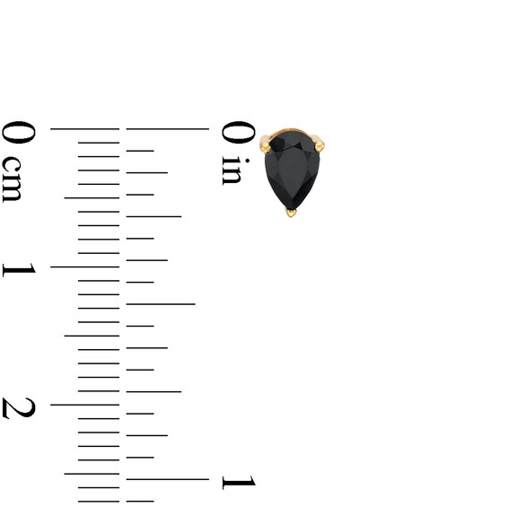 1 CT. T.w. Pear-Shaped Black Enhanced Diamond Solitaire Stud Earrings in 10K Gold