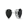 Thumbnail Image 1 of 1 CT. T.W. Pear-Shaped Black Enhanced Diamond Solitaire Stud Earrings in 10K White Gold