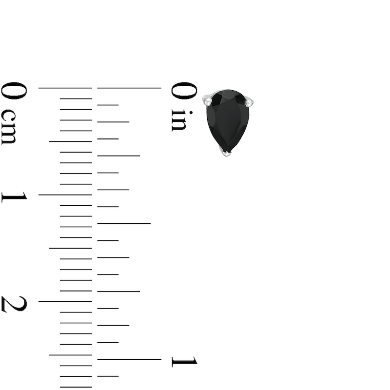 Main Image 3 of 1 CT. T.W. Pear-Shaped Black Enhanced Diamond Solitaire Stud Earrings in 10K White Gold
