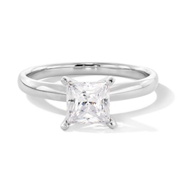 1 CT. Certified Princess-Cut Lab-Grown Diamond Solitaire Engagement Ring in 14K White Gold (F/VS2)