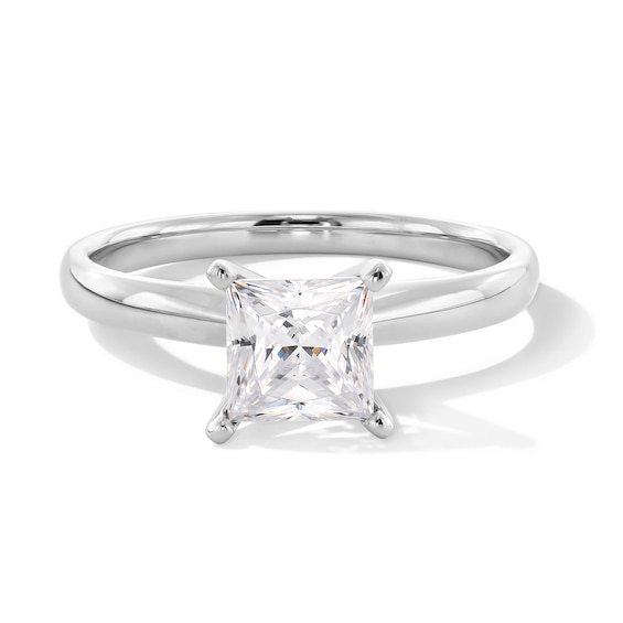 1 CT. Certified Princess-Cut Lab-Grown Diamond Solitaire Engagement Ring in 14K White Gold (F/Vs2)