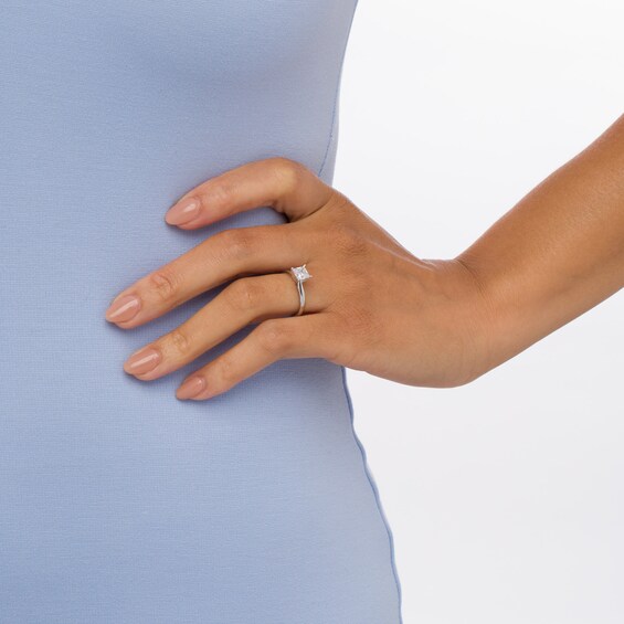 CT. Certified Princess-Cut Lab-Grown Diamond Solitaire Engagement Ring in 14K White Gold (F/Vs2