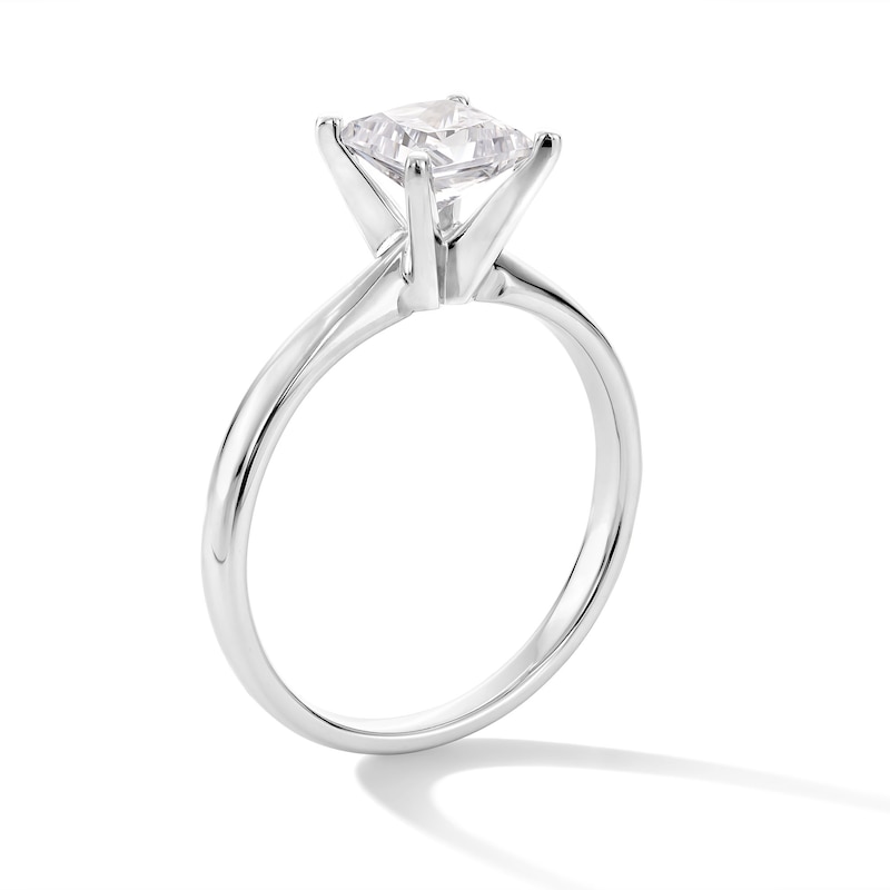 1 CT. Certified Princess-Cut Lab-Created Diamond Solitaire Engagement Ring in 14K White Gold (F/VS2)