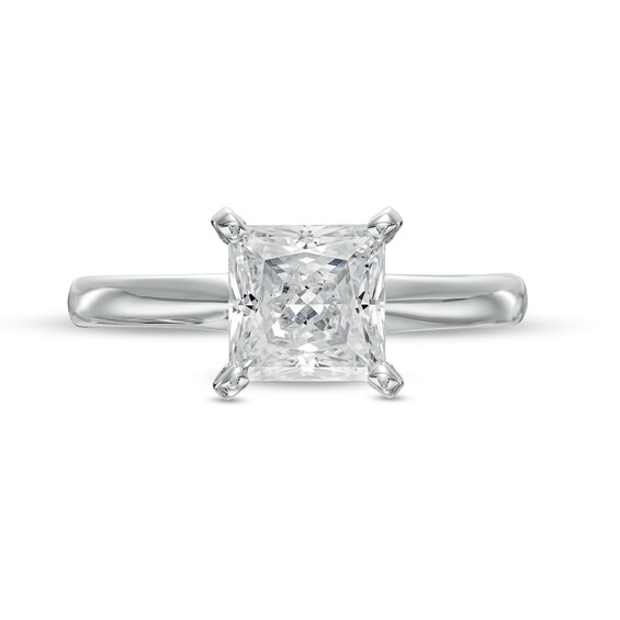 1-1/2 CT. Certified Princess-Cut Lab-Grown Diamond Solitaire Engagement Ring in 14K White Gold (F/Vs2)