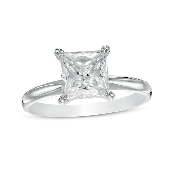 CT. Certified Princess-Cut Lab-Grown Diamond Solitaire Engagement Ring in 14K White Gold (F/Vs2