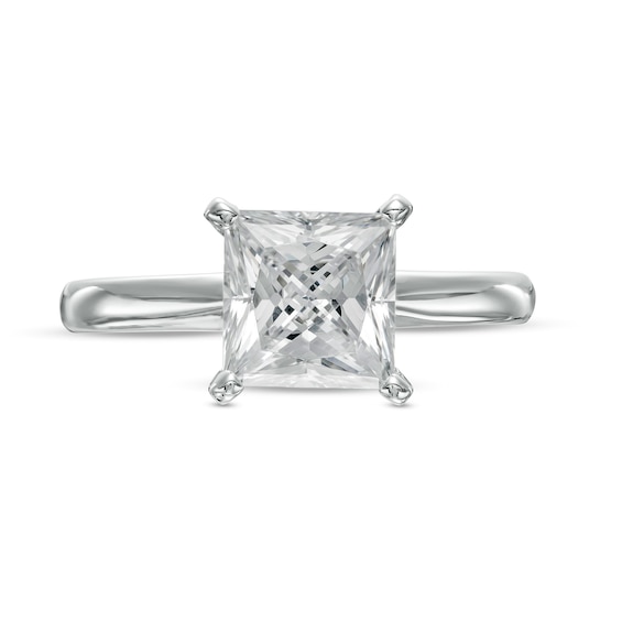 2 CT. Certified Princess-Cut Lab-Grown Diamond Solitaire Engagement Ring in 14K White Gold (F/Vs2)