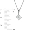 Thumbnail Image 3 of 1 CT. Certified Princess-Cut Lab-Created Diamond Tilted Solitaire Pendant in 14K White Gold (F/SI2)
