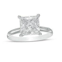 3 CT. Certified Princess-Cut Lab-Grown Diamond Solitaire Engagement Ring in 14K White Gold (F/VS2)