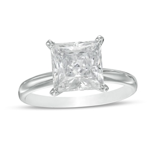 3 CT. Certified Princess-Cut Lab-Grown Diamond Solitaire Engagement Ring in 14K White Gold (F/VS2)