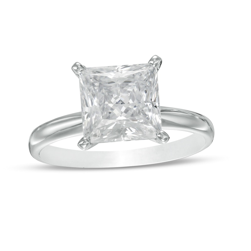 3 CT. Certified Princess-Cut Lab-Created Diamond Solitaire Engagement Ring in 14K White Gold (F/VS2)