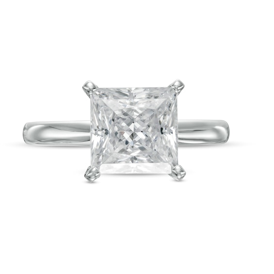 3 CT. Certified Princess-Cut Lab-Grown Diamond Solitaire Engagement Ring in 14K White Gold (F/Vs2)