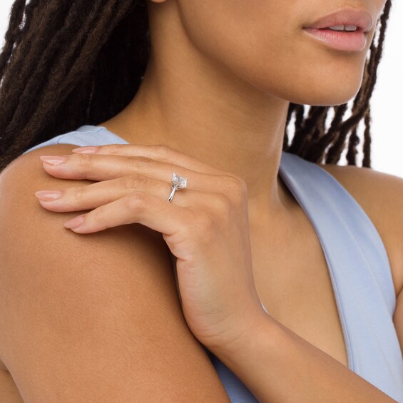 3 CT. Certified Emerald-Cut Lab-Grown Diamond Solitaire Engagement Ring in 14K White Gold (F/Vs2)