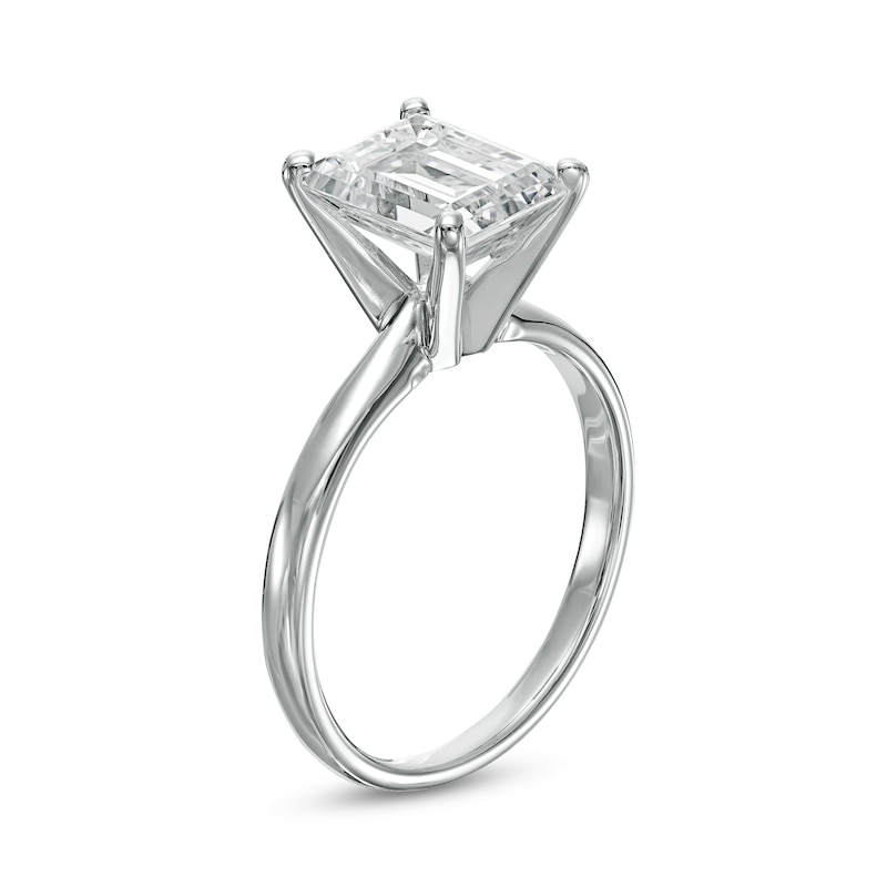 3 CT. Certified Emerald-Cut Lab-Created Diamond Solitaire Engagement Ring in 14K White Gold (F/VS2)