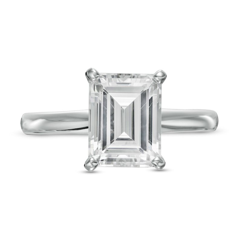 CT. Certified Emerald-Cut Lab-Created Diamond Solitaire Engagement Ring  in 14K White Gold (F/VS2) Zales