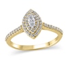 Thumbnail Image 1 of 1/2 CT. T.W. Marquise Diamond Double Frame Engagement Ring in 10K Gold