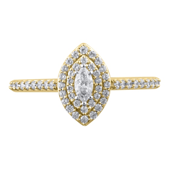 1/2 CT. T.w. Marquise Diamond Double Frame Engagement Ring in 10K Gold