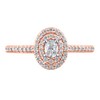 Thumbnail Image 3 of 1/2 CT. T.W. Oval Diamond Double Frame Engagement Ring in 10K Rose Gold