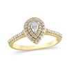 Thumbnail Image 1 of 1/2 CT. T.W. Pear-Shaped Diamond Double Frame Engagement Ring in 10K Gold