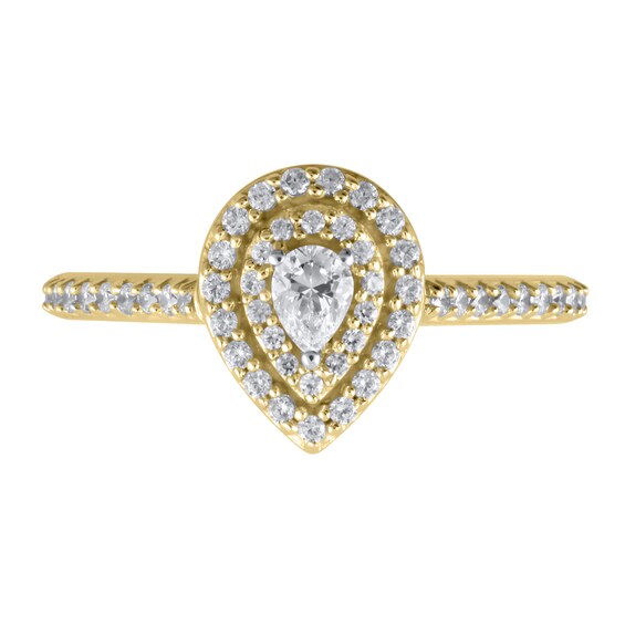 1/2 CT. T.w. Pear-Shaped Diamond Double Frame Engagement Ring in 10K Gold