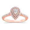 Thumbnail Image 1 of 1/2 CT. T.W. Pear-Shaped Diamond Double Frame Engagement Ring in 10K Rose Gold
