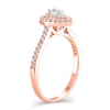 Thumbnail Image 2 of 1/2 CT. T.W. Pear-Shaped Diamond Double Frame Engagement Ring in 10K Rose Gold