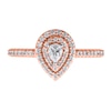 Thumbnail Image 3 of 1/2 CT. T.W. Pear-Shaped Diamond Double Frame Engagement Ring in 10K Rose Gold