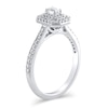 Thumbnail Image 2 of 1/2 CT. T.W. Emerald-Cut Diamond Double Octagonal Frame Engagement Ring in 10K White Gold