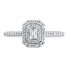Thumbnail Image 3 of 1/2 CT. T.W. Emerald-Cut Diamond Double Octagonal Frame Engagement Ring in 10K White Gold