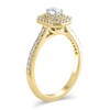 Thumbnail Image 2 of 1/2 CT. T.W. Emerald-Cut Diamond Double Octagonal Frame Engagement Ring in 10K Gold