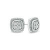 1/20 CT. T.W. Quad Diamond Frame Stud Earrings in Sterling Silver