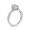 Thumbnail Image 3 of 1 CT. T.W. GIA-Graded Oval Diamond Frame Twist Shank Engagement Ring in 14K White Gold (I/SI2)