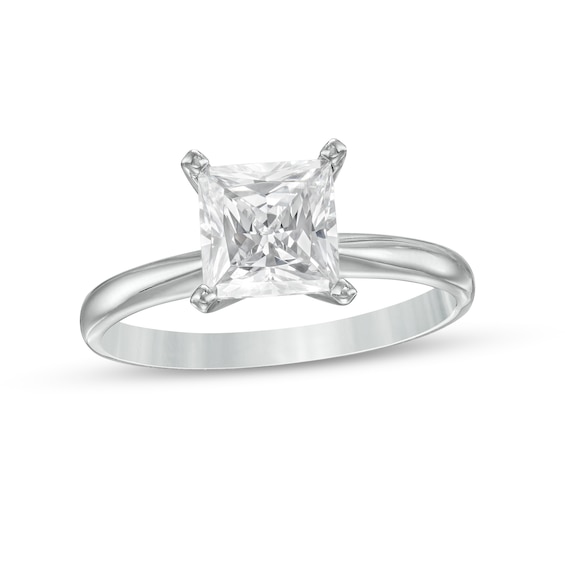 1-1/2 CT. Princess-Cut Diamond Solitaire Engagement Ring in 14K White Gold (J/I3)