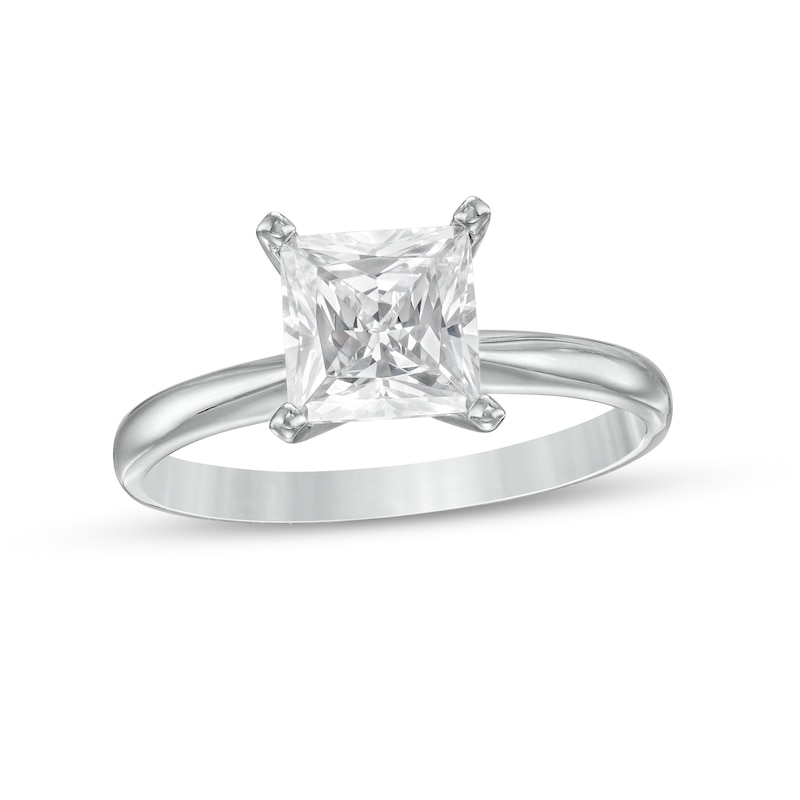 Main Image 1 of 1-1/2 CT. Princess-Cut Diamond Solitaire Engagement Ring in 14K White Gold (J/I3)