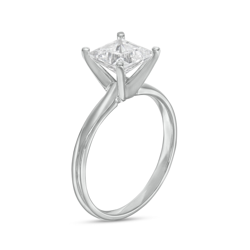 Main Image 3 of 1-1/2 CT. Princess-Cut Diamond Solitaire Engagement Ring in 14K White Gold (J/I3)